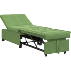 Vidaxl - Canapé-lit 3-en-1 à tirage en velours vert clair