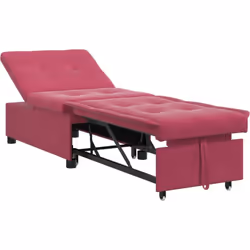 Ce super canapé-lit 3-en-1 en velours Bordeaux est stylé et fonctionnel, parfait pour se détendre et faire une sieste. Que tu ...