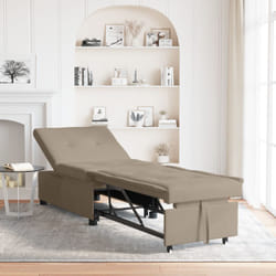 Vidaxl - Canapé-lit 3-en-1 en tissu taupe