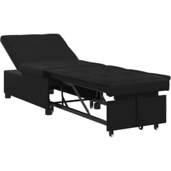 Vidaxl - Canapé-lit 3-en-1 en tissu noir
