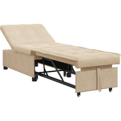 Vidaxl - Canapé-lit 3-en-1 en tissu crème