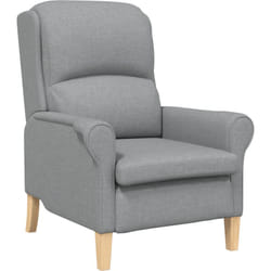 Vidaxl - Fauteuil moderne Gris clair Tissu en polyester, Bois Moyenne