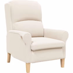 Ce fauteuil ergonomique contemporain allie style et confort, idéal pour votre salon et votre chambre. Son tissu crème tout do ...