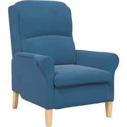 Ce fauteuil bleu contemporain combine style et confort, ce qui en fait un super choix pour toute salle de séjour. Avec son ti ...