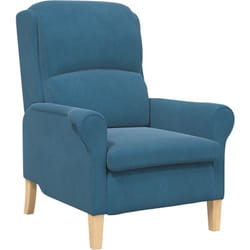 Vidaxl - Fauteuil Bleu Bleu Tissu, Bois Standard Ergonomique