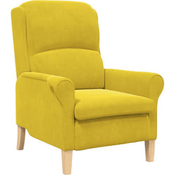 Vidaxl - Fauteuil Jaune Jaune Textile, Bois Standard Fauteuil Jaune