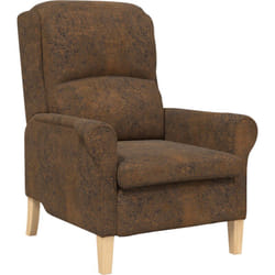 Vidaxl - Fauteuil moderne Marron Tissu, Bois Standard Ergonomique