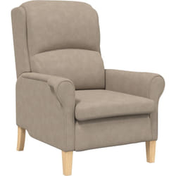Vidaxl - Fauteuil taupe Taupe Tissu, Bois Standard Fauteuil taupe