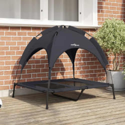 vidaXL Lit pour Chien Noir l Acier