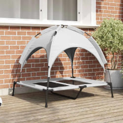 vidaXL Lit pour Chien Gris Argenté l Acier