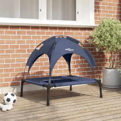 vidaXL Lit pour Chien Bleu marine l Acier