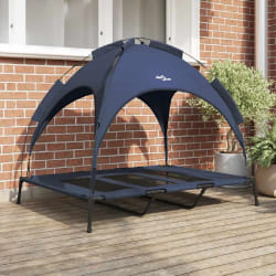 vidaXL Lit pour Chien Bleu marine xl Acier