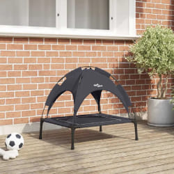 vidaXL Lit pour Chien Noir s Acier