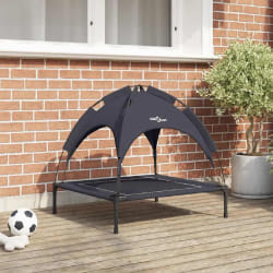 vidaXL Lit pour Chien Noir m Acier