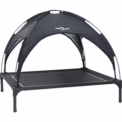 Ce lit surélevé pour chien est parfait pour les races de taille moyenne, avec un coin confortable et un toit réglable. Son lo ...
