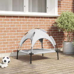 vidaXL Lit pour Chien Gris Argenté s Acier