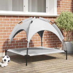 vidaXL Lit pour Chien Gris argenté l Acier