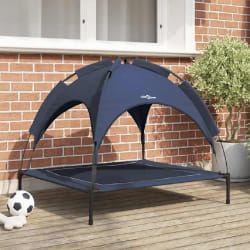 vidaXL Lit pour Chien Bleu marine l Acier