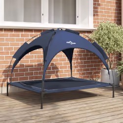 Ce lit pour chien surélevé est parfait pour les grandes races, offrant un endroit confortable avec une canopée pratique. Son  ...