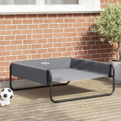 vidaXL Lit pour Chien Gris clair l Tissu Oxford et Acier