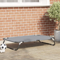 Lit pour chien pliable Gris clair Cadre en métal, tissu Vidaxl