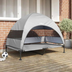 vidaXL Lit surélevé pour chien Gris Argenté 127 x 81 x 108 cm