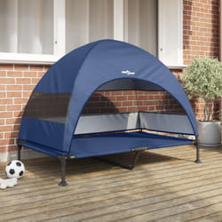 Vidaxl - Lit pour chien surélevé avec toit amovible bleu marine xl Acier