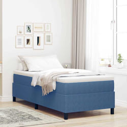 Lit À Ressorts Bleu 90 X 200 Cm Tissu En Velours Côtelé Vidaxl