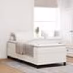 Lit box spring vidaXL Crème 100x200 cm Tissu côtelé 3337394