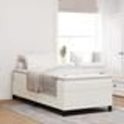 Lit box spring vidaXL Crème 100x200 cm Tissu côtelé 3337394