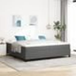 vidaXL Lit à ressorts Box Gris clair 200x200 cm Tissu velours côtelé 3337427