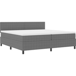 Vidaxl - Lit avec sommier + matelas Gris 200x200 cm Tissu en velours côtelé