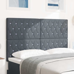 Tête De Lit En Velours Argyle Manuel Gris Foncé 140 Cm Velours Vidaxl