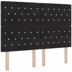 Tête de Lit en Velours Argyle Manuel Noir 160 cm Velours Vidaxl