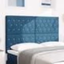 vidaXL Tête de lit 160 cm en velours bleu foncé avec boutons en cristal.
