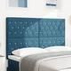 vidaXL Tête de lit 160 cm en velours bleu foncé avec boutons en cristal.