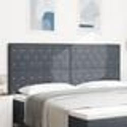 vidaXL Tête de lit avec boutons en cristal, gris foncé, 200 cm, en velours.