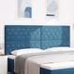 vidaXL Tête de lit en velours bleu foncé avec boutons cristal, 200 cm