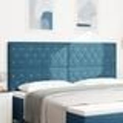 vidaXL Tête de lit en velours bleu foncé avec boutons cristal, 200 cm