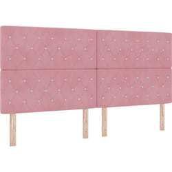 Tête de lit , boutons en cristal, rose, 200 cm, velours Vidaxl