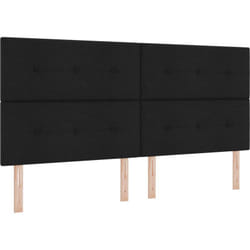 Tête de lit Bouton capitonné Noir 200 cm Tissu Vidaxl
