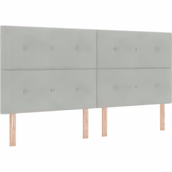 Cette tête de lit rembourrée donne un coup de frais à l'ambiance moderne de n'importe quelle chambre. La housse en velours gr ...
