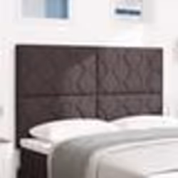 vidaXL Tête de lit marron foncé avec design en blocs de diamants, 140 cm, en tissu