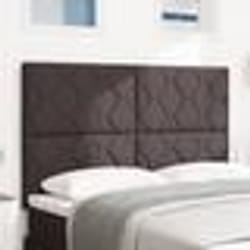 vidaXL Tête de lit marron foncé avec design en blocs de diamants, 140 cm, en tissu