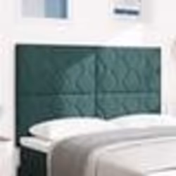 vidaXL Tête de lit - Design blocs en diamant, velours vert foncé, 140 cm