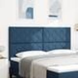 vidaXL Tête de lit bleu en design blocs de diamant - 180 cm en tissu