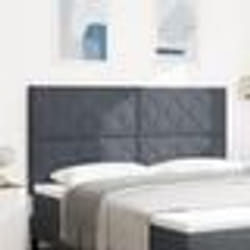 vidaXL Tête de lit en velours gris foncé avec design de blocs en diamant 180 cm