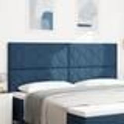 vidaXL Tête de lit en tissu bleu design blocks de diamant 200 cm