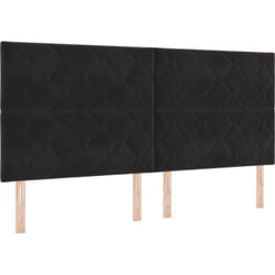 Tête de lit en velours noir avec design en blocs de diamant - 200 cm Vidaxl