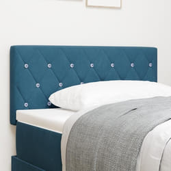 vidaXL Tête de lit LED capitonnée à bouton en cristal bleu foncé 90 cm en velours 3338051